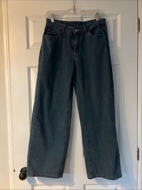 SHEIN Wide-Leg Jeans in dark Wash with bow details